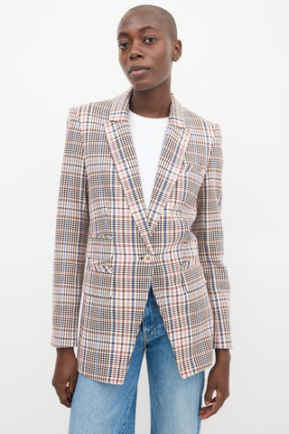 Veronica Beard Beige 
Multicolour Plaid Blazer