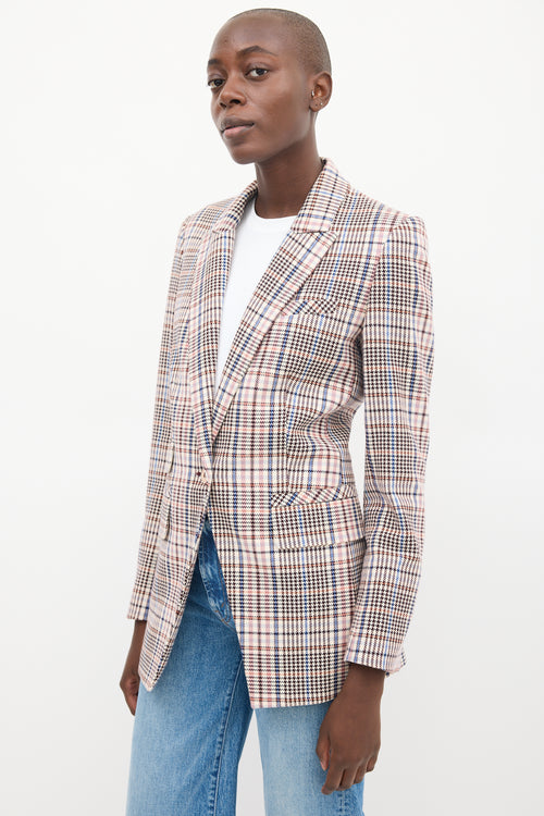 Veronica Beard Beige 
Multicolour Plaid Blazer