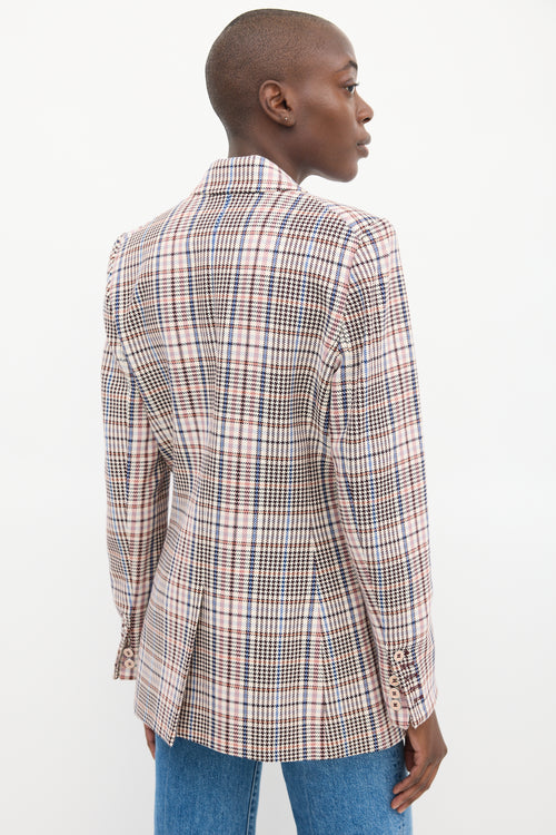 Veronica Beard Beige 
Multicolour Plaid Blazer