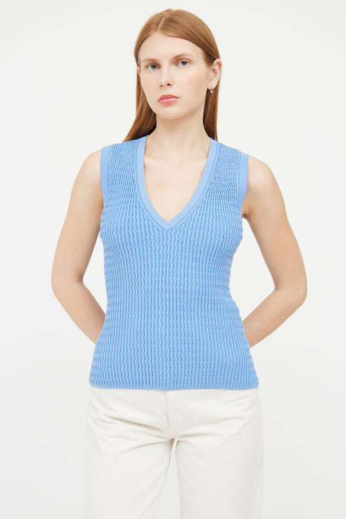 Veronica Beard Blue Knit Glitter Tank