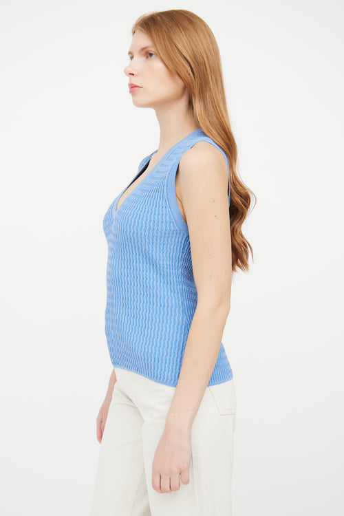 Veronica Beard Blue Knit Glitter Tank