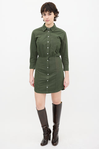 Veronica Beard Green Keston Shirt Dress