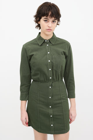 Veronica Beard Green Keston Shirt Dress