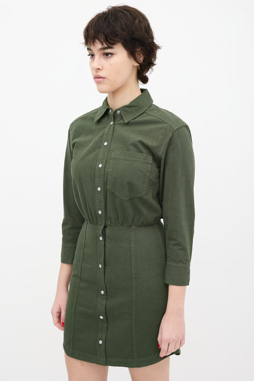 Veronica Beard Green Keston Shirt Dress