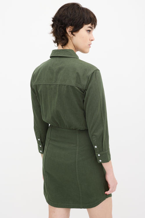 Veronica Beard Green Keston Shirt Dress