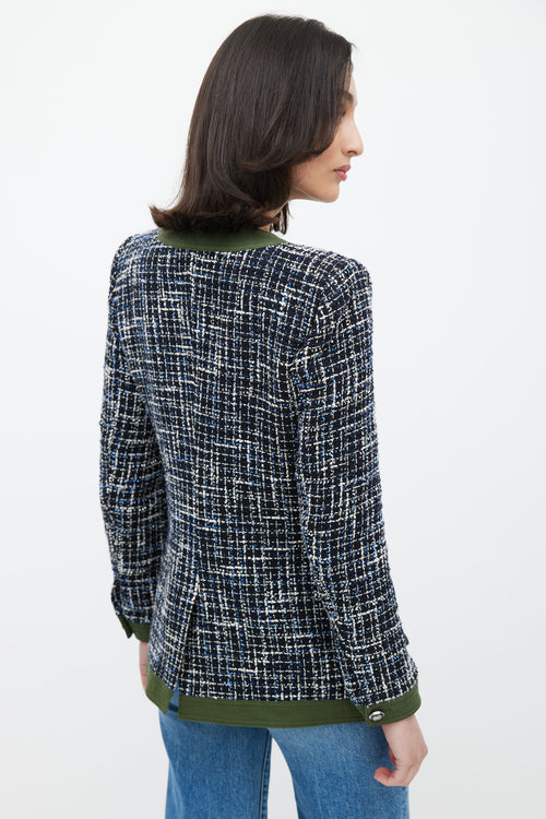 Veronica Beard Green 
Navy Tweed Jacket