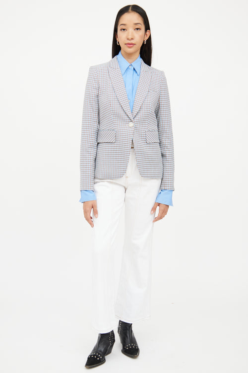 Veronica Beard Blue 
Multi Colour Check Blazer