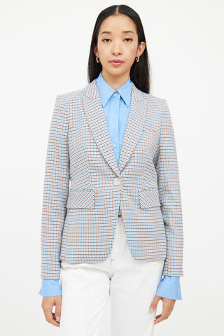 Veronica Beard Blue 
Multi Colour Check Blazer