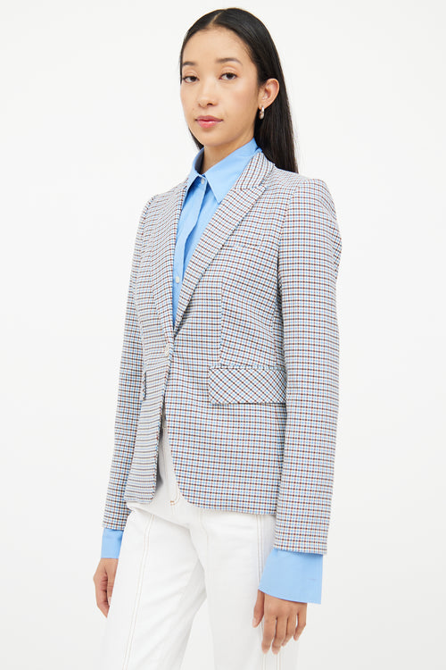 Veronica Beard Blue 
Multi Colour Check Blazer