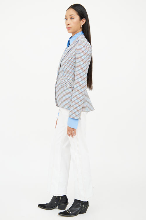 Veronica Beard Blue 
Multi Colour Check Blazer