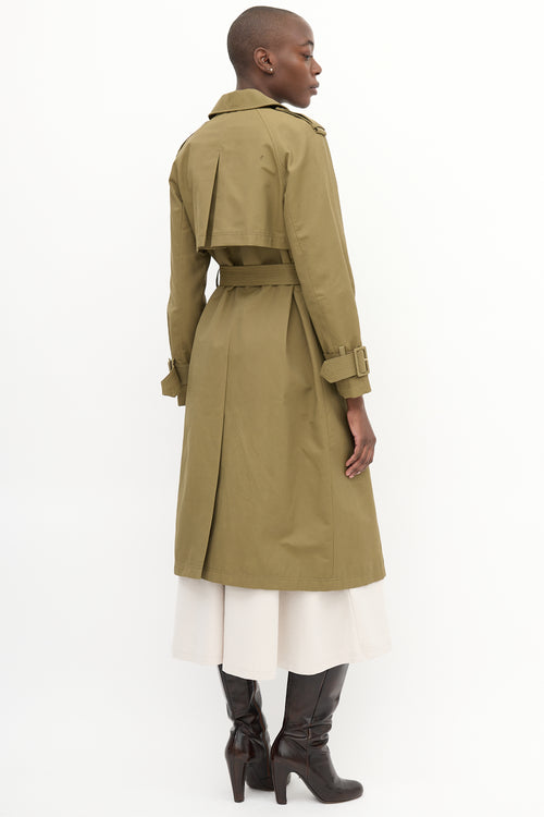 Veronica Beard Khaki Green Belted Trench Coat