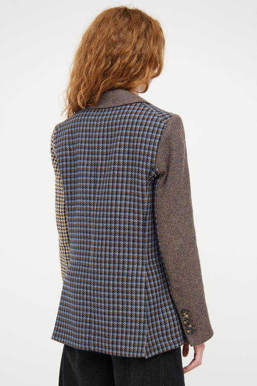 Veronica Beard Blue 
Multicolour Houndstooth Blazer