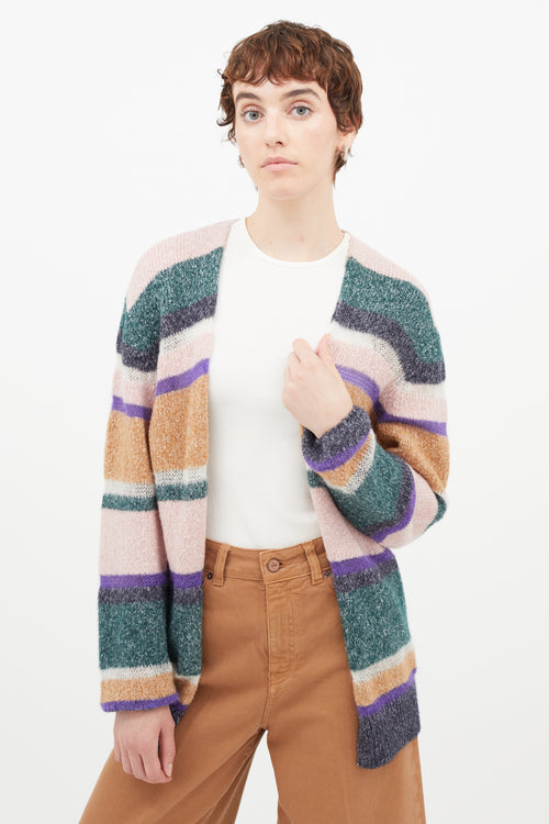 Veronica Beard Multicolour Wool Striped Cardigan