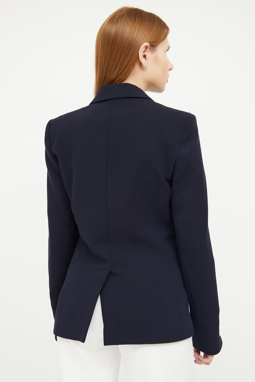 Veronica Beard Navy Button Front Blazer