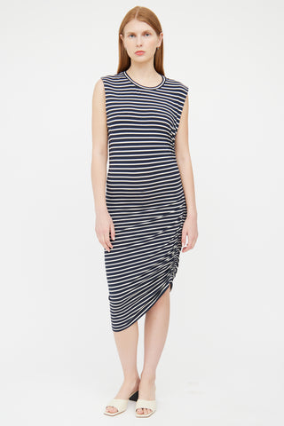 Veronica Beard Navy 
Cream Striped Dress