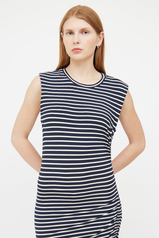 Veronica Beard Navy 
Cream Striped Dress