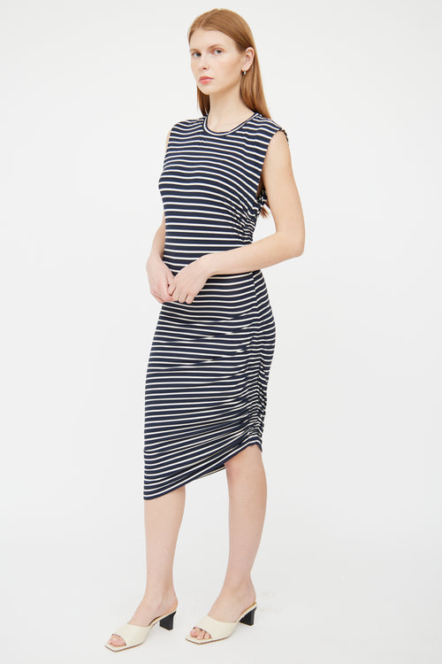 Veronica Beard Navy 
Cream Striped Dress