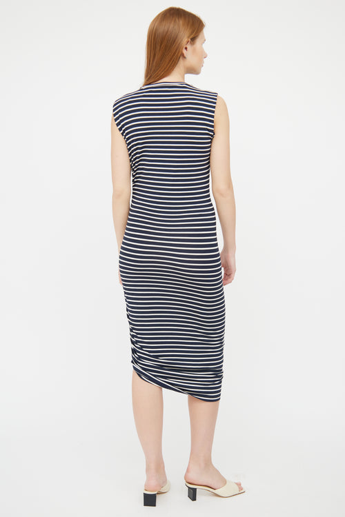 Veronica Beard Navy 
Cream Striped Dress