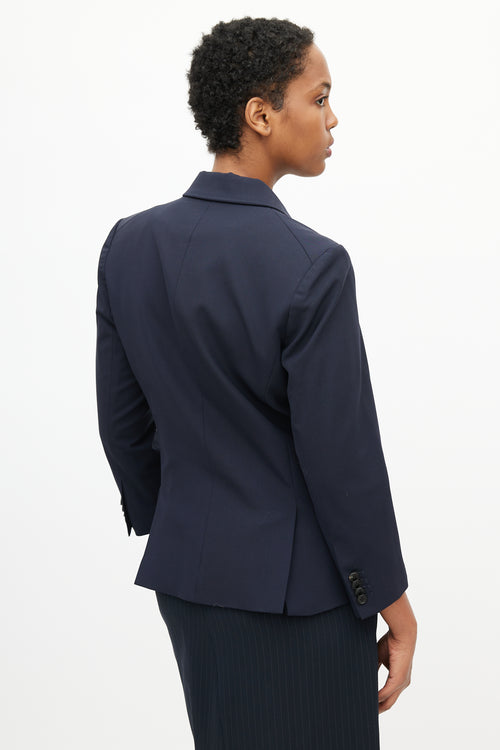 Veronica Beard Navy Wool Single Button Blazer