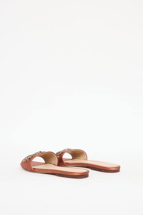 Veronica Beard Orange Satin Jewel Sandal