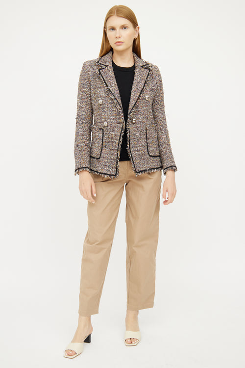 Veronica Beard Brown Multi Colour Tweed Blazer