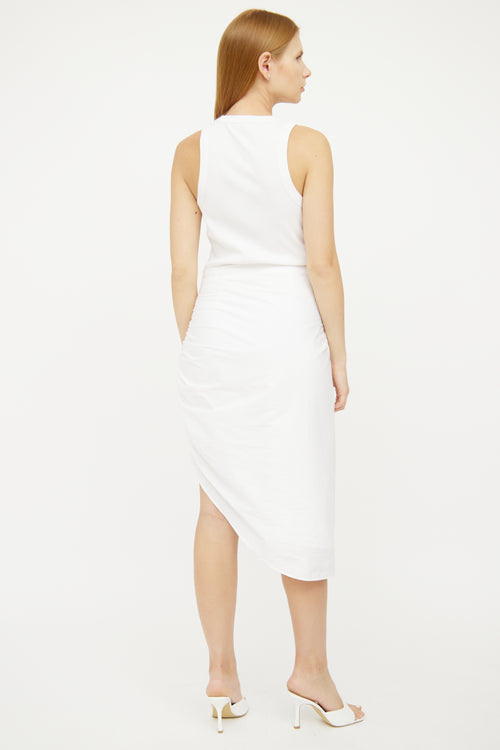 Veronica Beard White Finca Sleeveless Dress