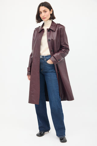 Veronica De Piante Burgundy Leather June Coat