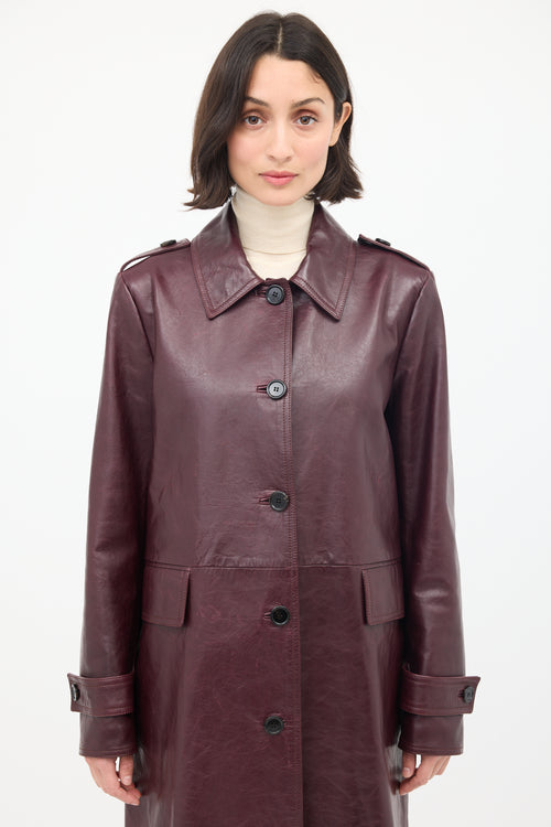 Veronica De Piante Burgundy Leather June Coat