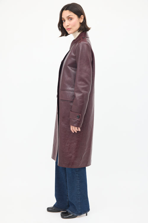 Veronica De Piante Burgundy Leather June Coat