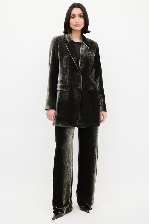 Veronica de Piante Dark Grey Crushed Velvet Suit