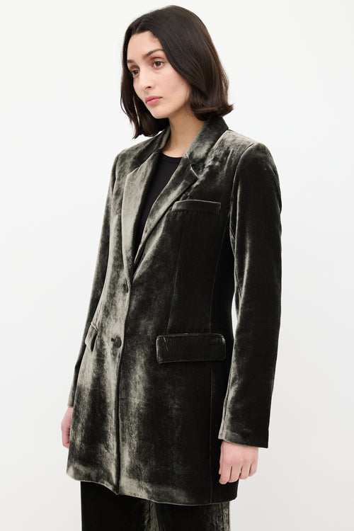 Veronica de Piante Dark Grey Crushed Velvet Suit