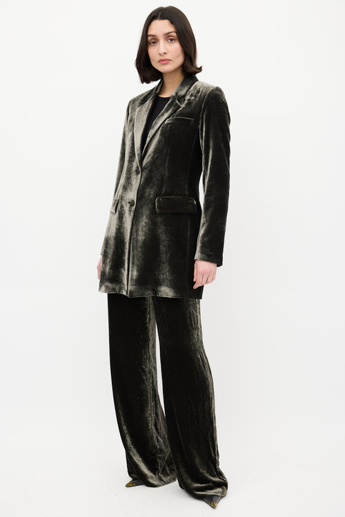 Veronica de Piante Dark Grey Crushed Velvet Suit