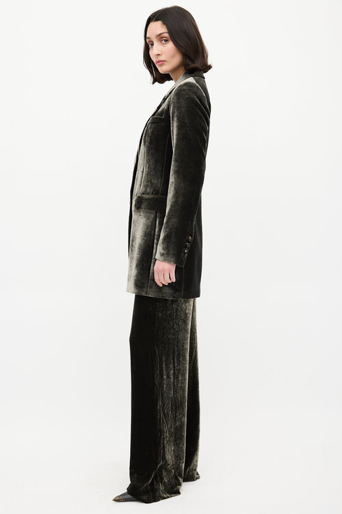 Veronica de Piante Dark Grey Crushed Velvet Suit