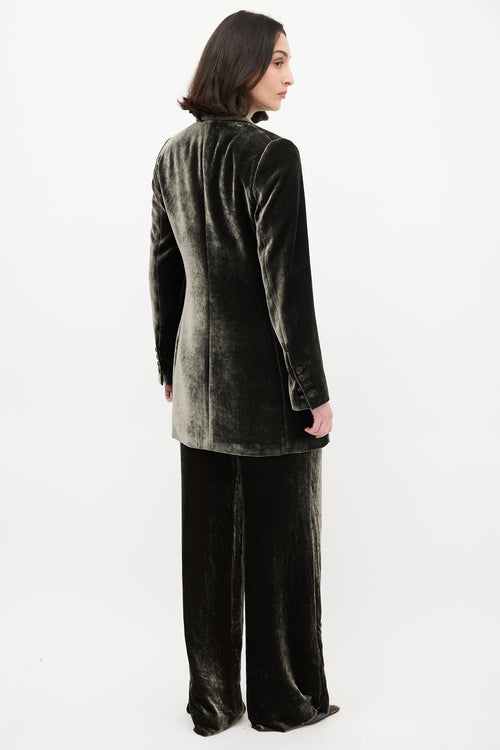 Veronica de Piante Dark Grey Crushed Velvet Suit