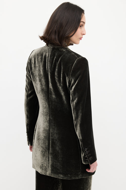 Veronica de Piante Dark Grey Crushed Velvet Suit