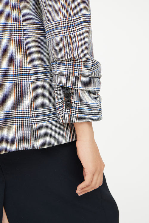 Veronica Beard Grey 
Multi Colour Plaid Pocket Blazer