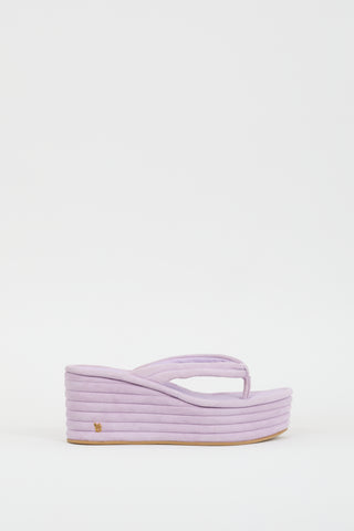 Veronica Beard Purple Suede Geno Platform Thong Sandal