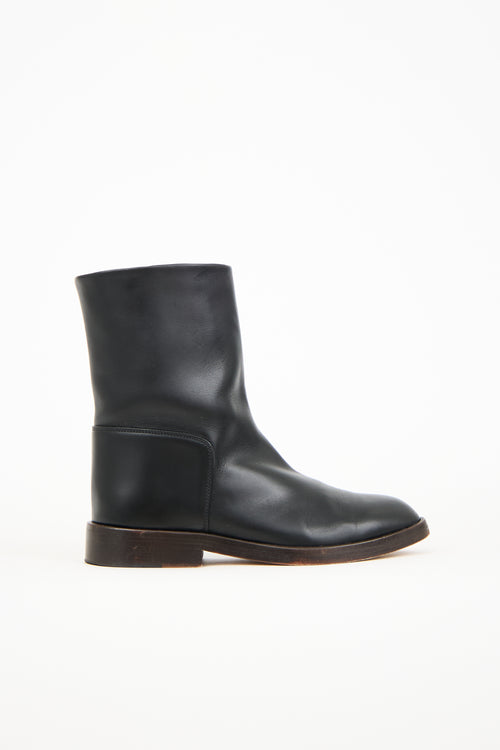 Veronica De Piante Black Leather Margaux Ankle Boot