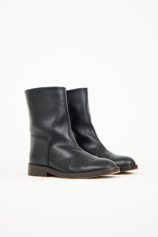 Veronica De Piante Black Leather Margaux Ankle Boot