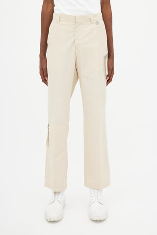 Versace Beige Technical Zip Trouser