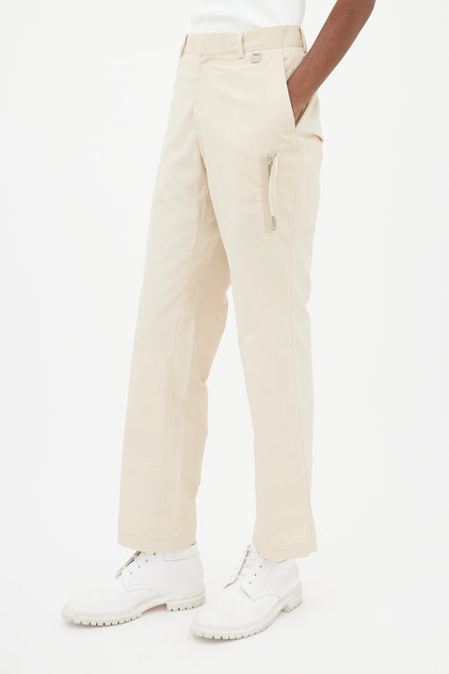 Versace Beige Technical Zip Trouser