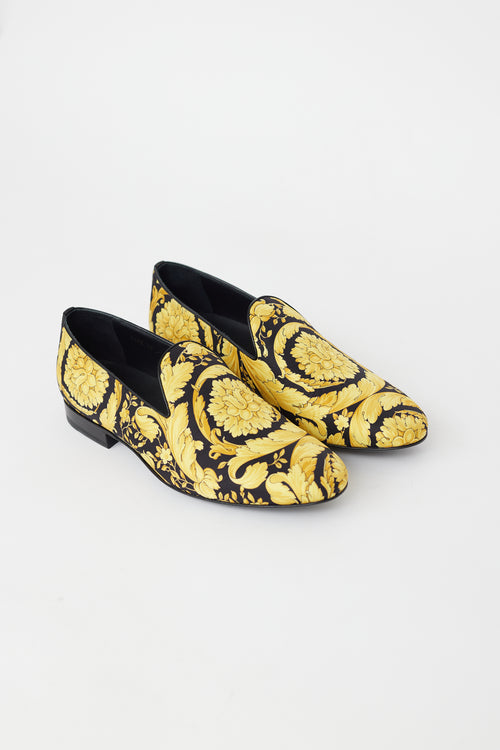 Versace Black 
Gold Barocco Loafer