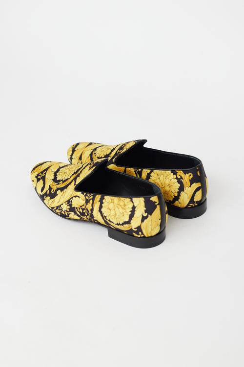 Versace Black 
Gold Barocco Loafer