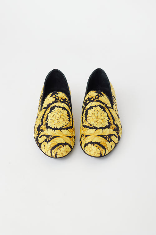 Versace Black 
Gold Barocco Loafer