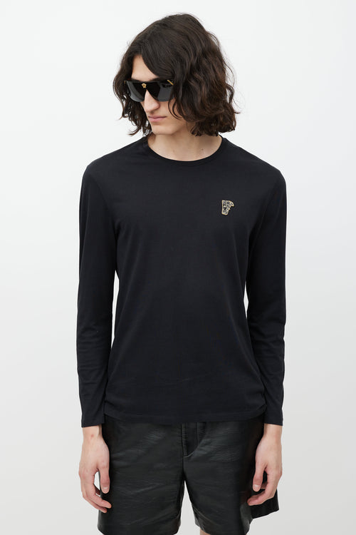 Versace Black 
Gold Logo Top