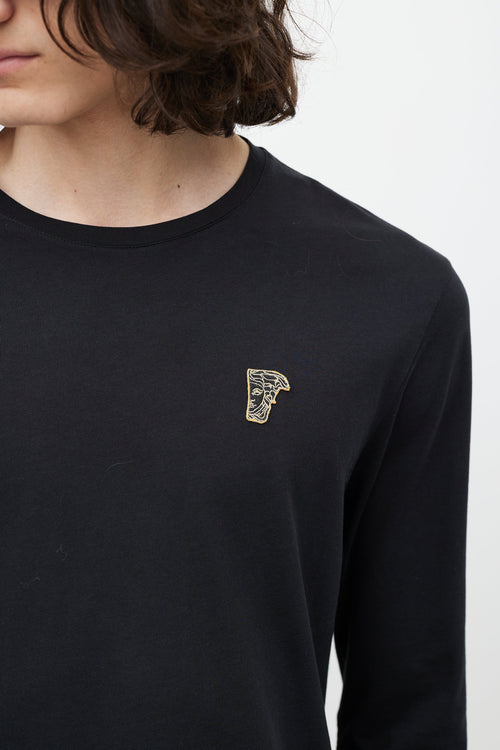 Versace Black 
Gold Logo Top