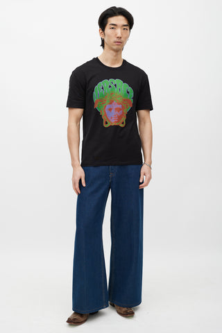 Versace Black 
Green Graphic T-Shirt