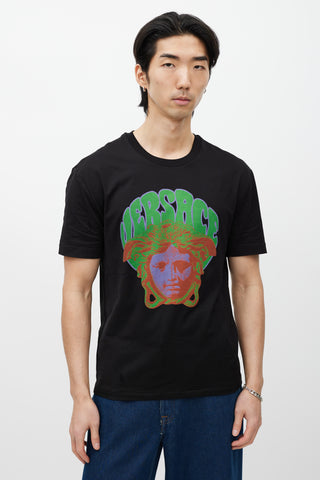 Versace Black 
Green Graphic T-Shirt