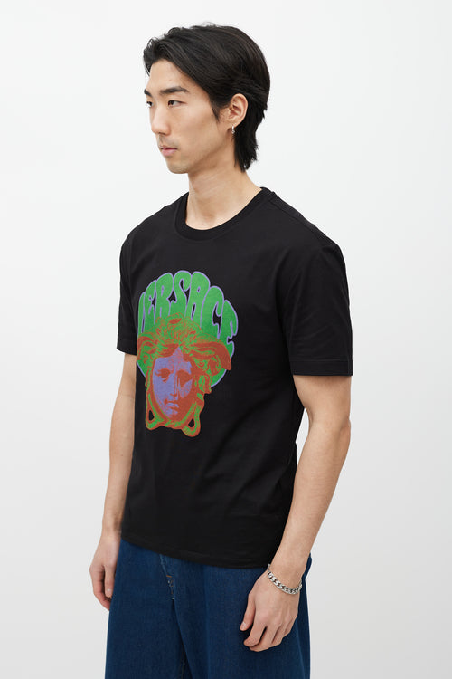 Versace Black 
Green Graphic T-Shirt