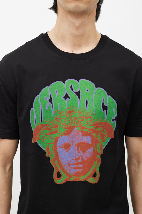 Versace Black 
Green Graphic T-Shirt